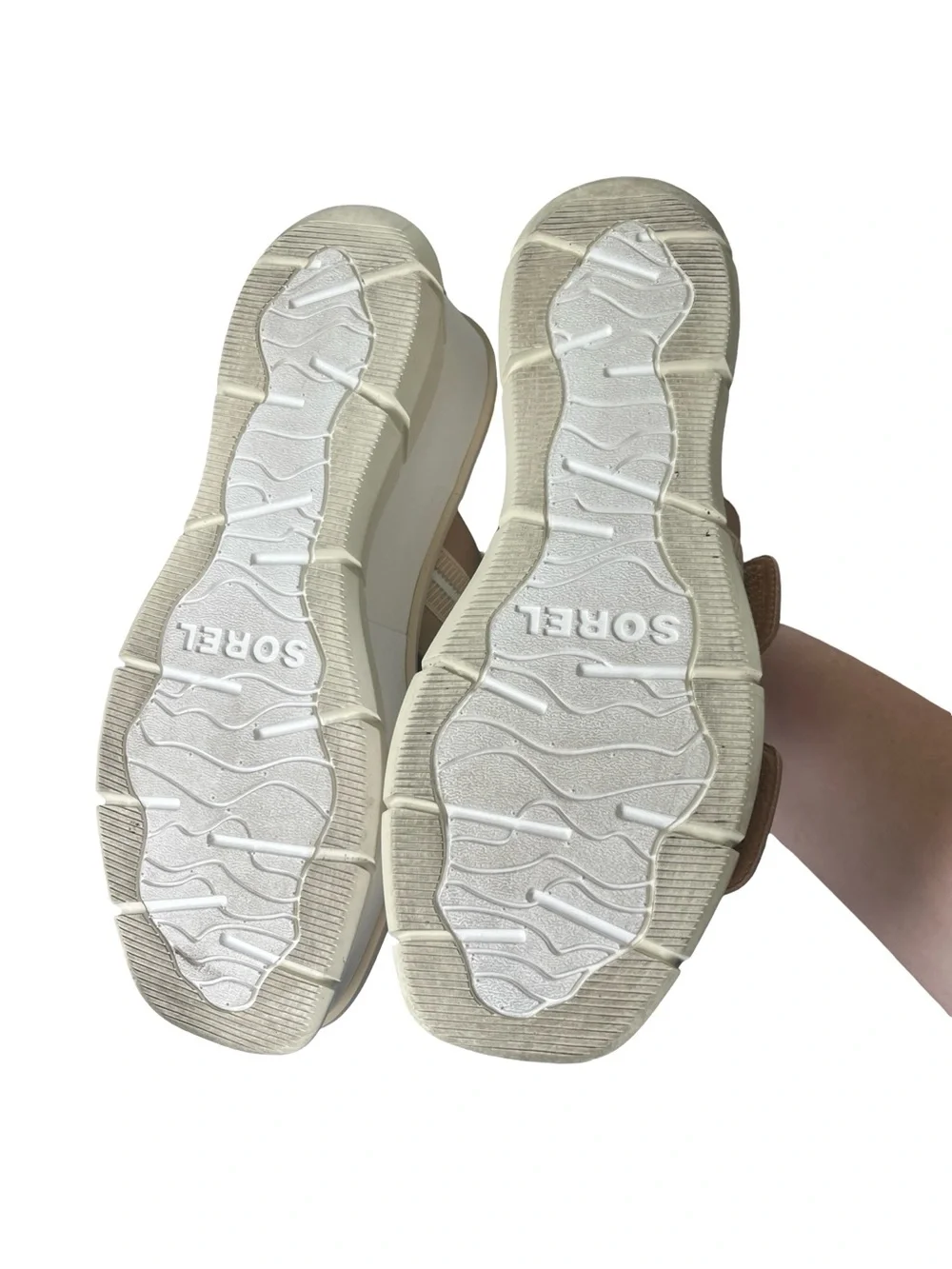 Sorel Joanie III Wedge Slide Platform Sandals Beige Chalk Womens Size 8.5
